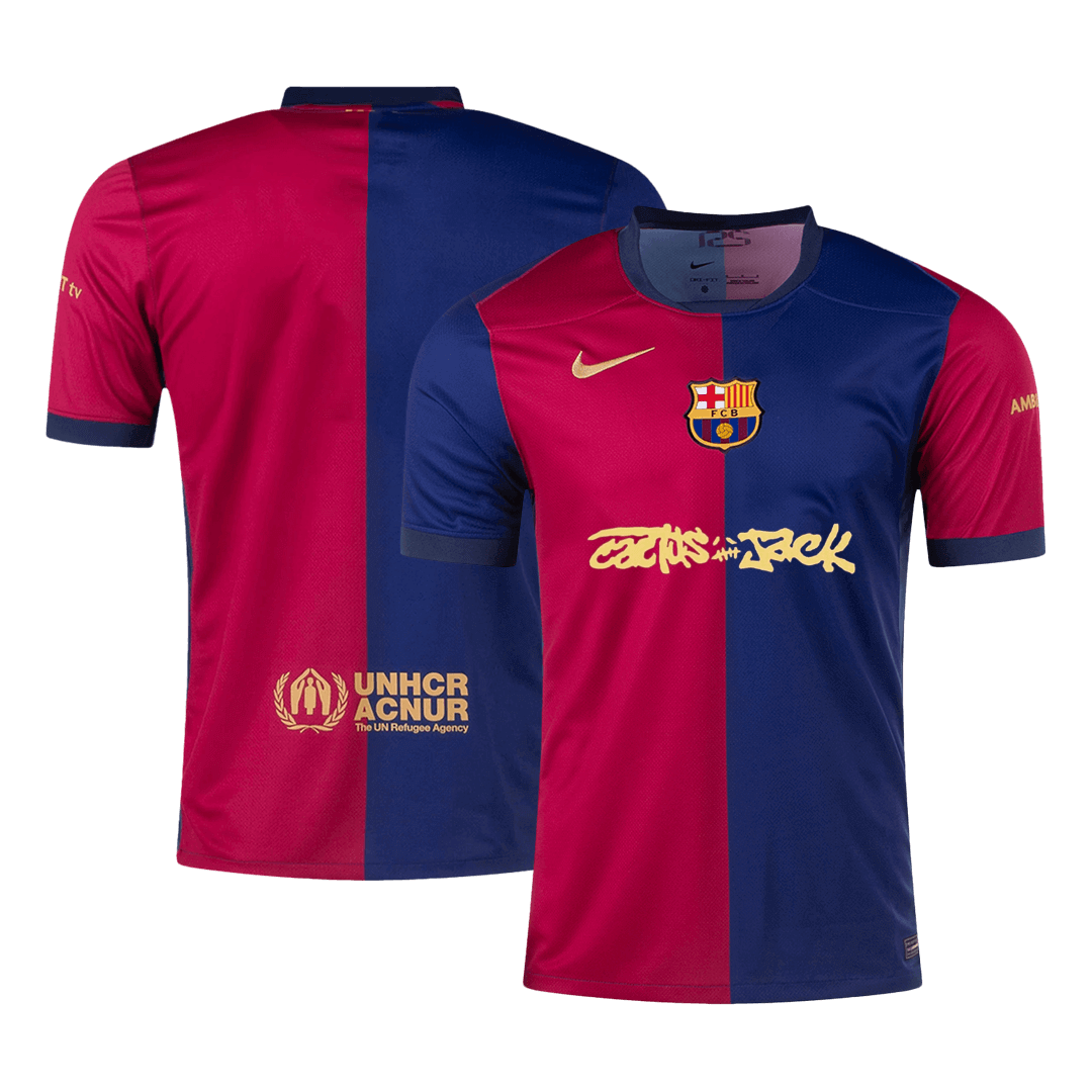Koszulka domowa Barcelona X Travis Scott 2024/25 czerwono-niebieska