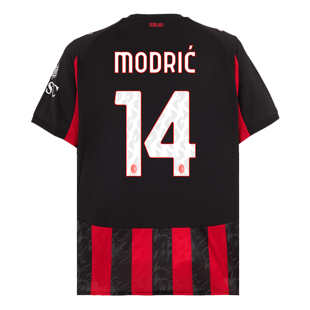 Koszulka piłkarska MODRIĆ #14 AC Milan 2025/26 czerwono-czarna