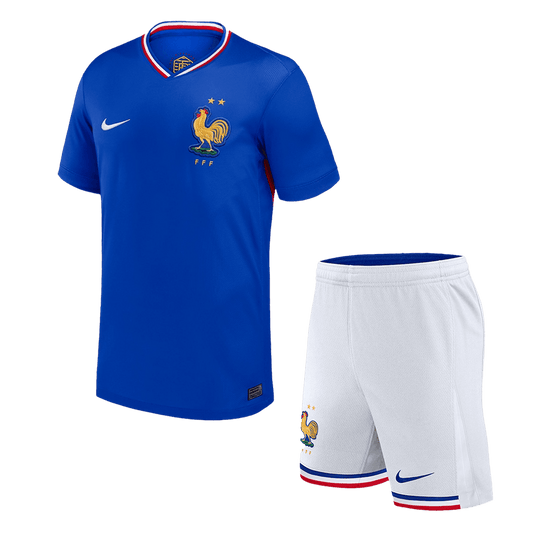 Dziecięcy zestaw piłkarski reprezentacji Francji (koszulka + spodenki) na Euro 2024