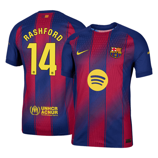 Oryginalna koszulka domowa RASHFORD #14 Barcelona 2025/26, czerwono-niebieska