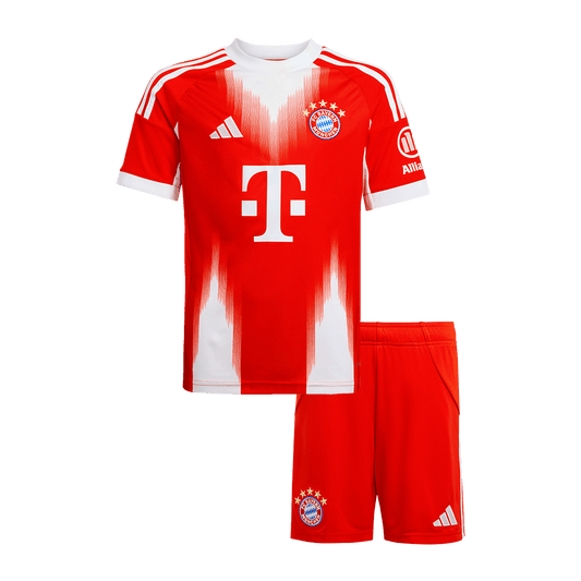 Dziecięcy zestaw piłkarski Bayern Monachium (koszulka + spodenki) 2025/26, czerwony