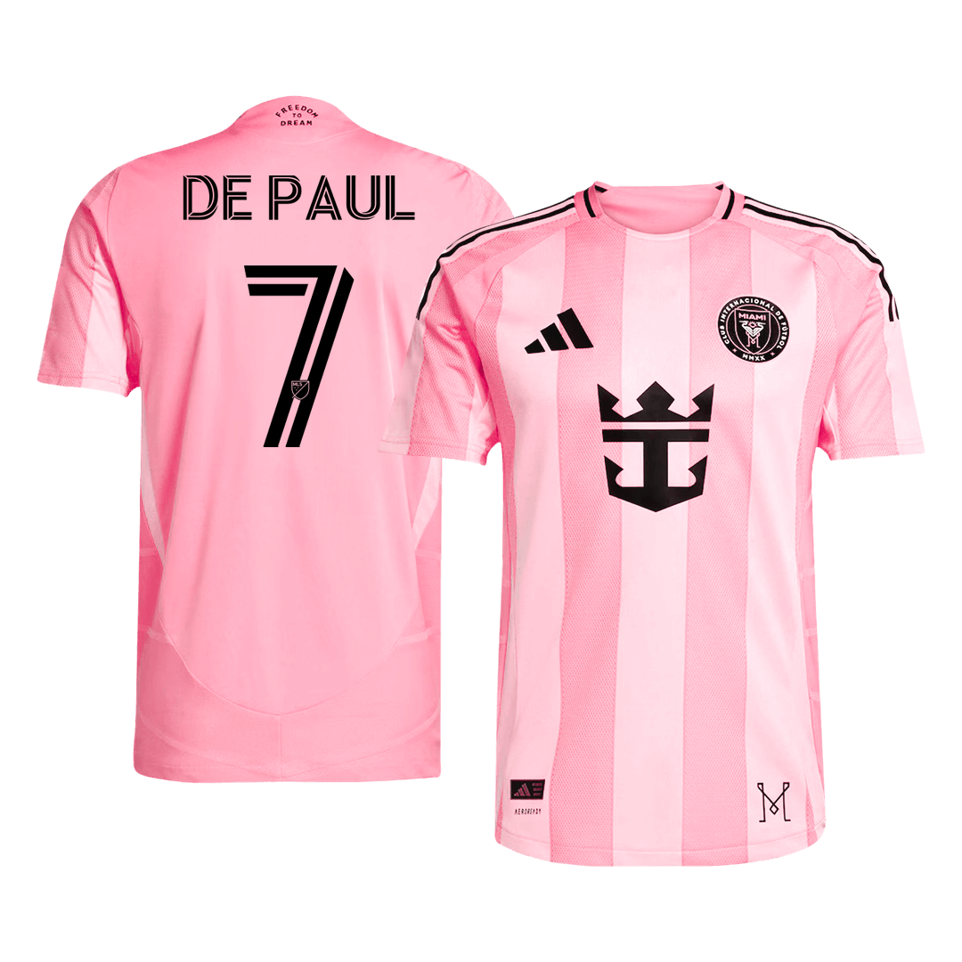 Oryginalna koszulka domowa DE PAUL #7 Inter Miami CF 2025 w kolorze różowym