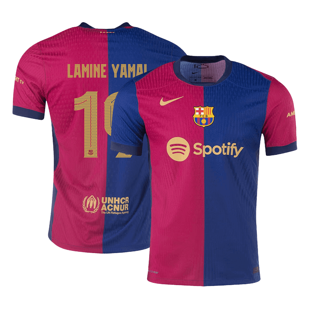 Oryginalna koszulka domowa LAMINE YAMAL #19 Barcelona 2024/25 - UCL - stary sponsor