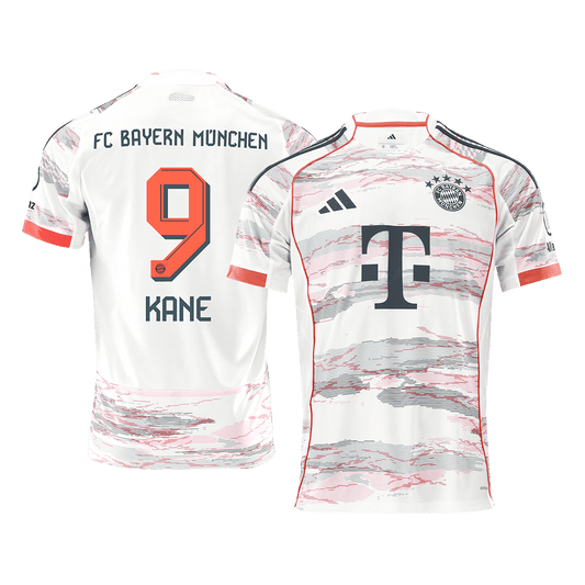 Koszulka wyjazdowa KANE #9 Bayern Monachium 2025/26, biała
