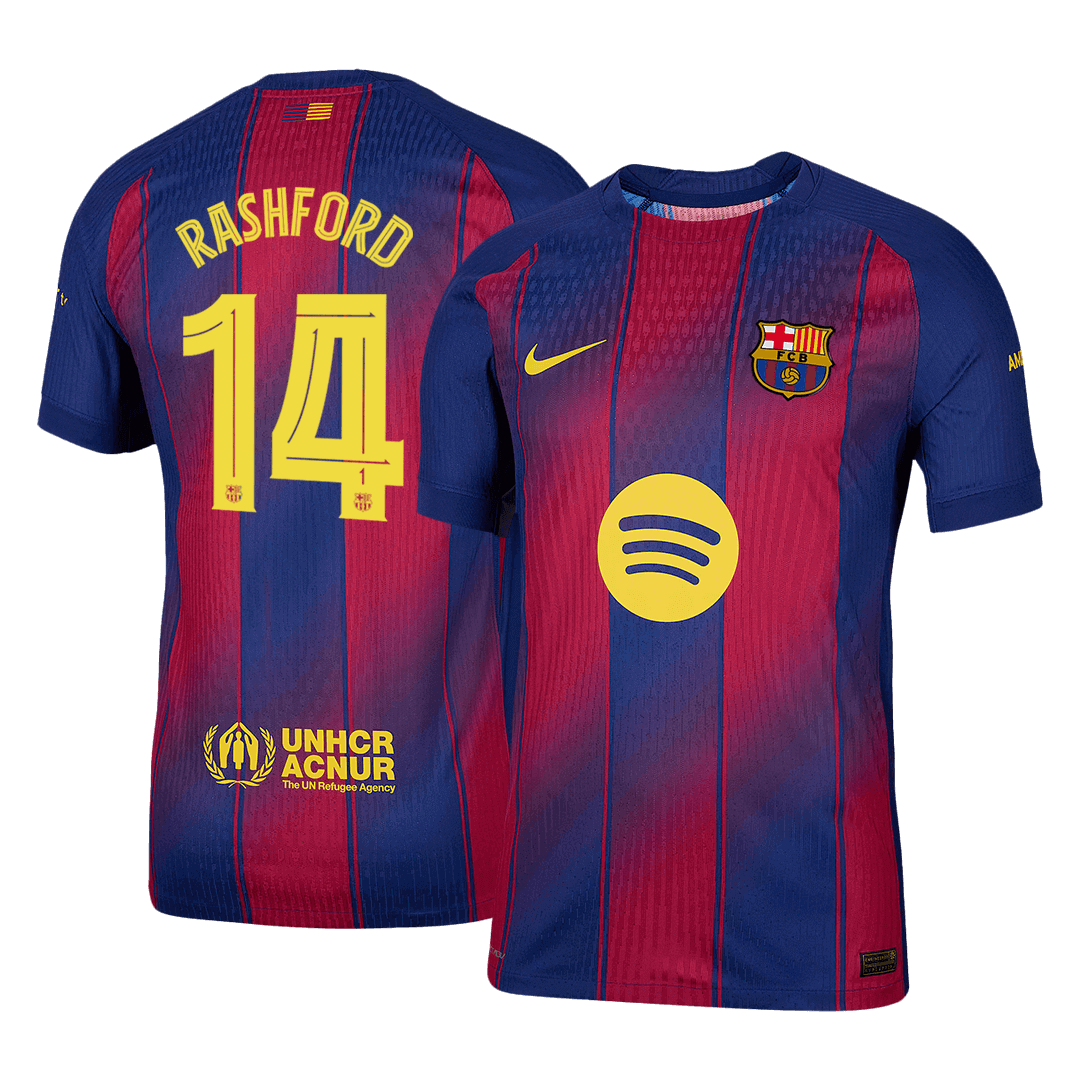Oryginalna koszulka domowa RASHFORD #14 Barcelona 2025/26 Red&Blue – UCL