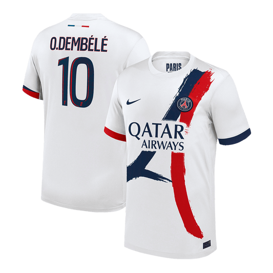Wyjazdowa koszulka piłkarska O.DEMBÉLÉ #10 PSG 2024/25 biała