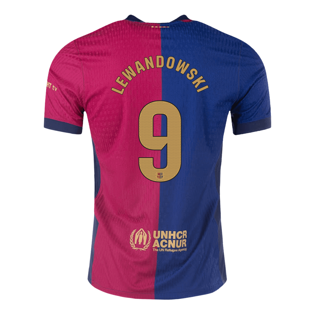 Oryginalna koszulka domowa LEWANDOWSKI #9 Barcelona 2024/25 – logo Spotify bez tekstu