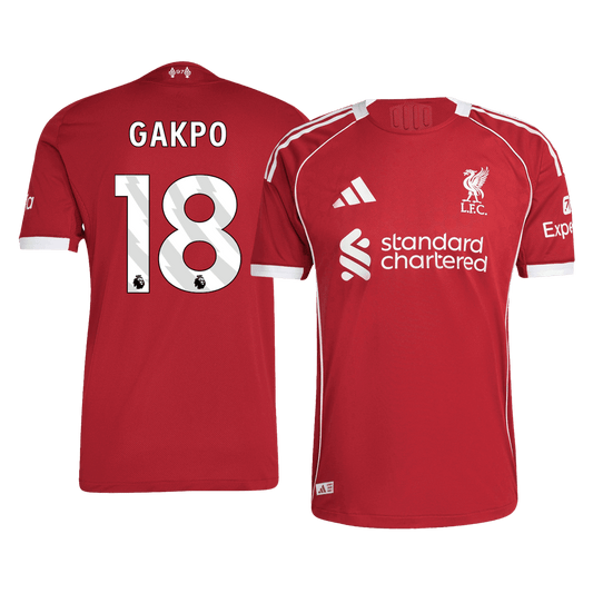 Autentyczna koszulka piłkarska Liverpoolu GAKPO #18 2025/26