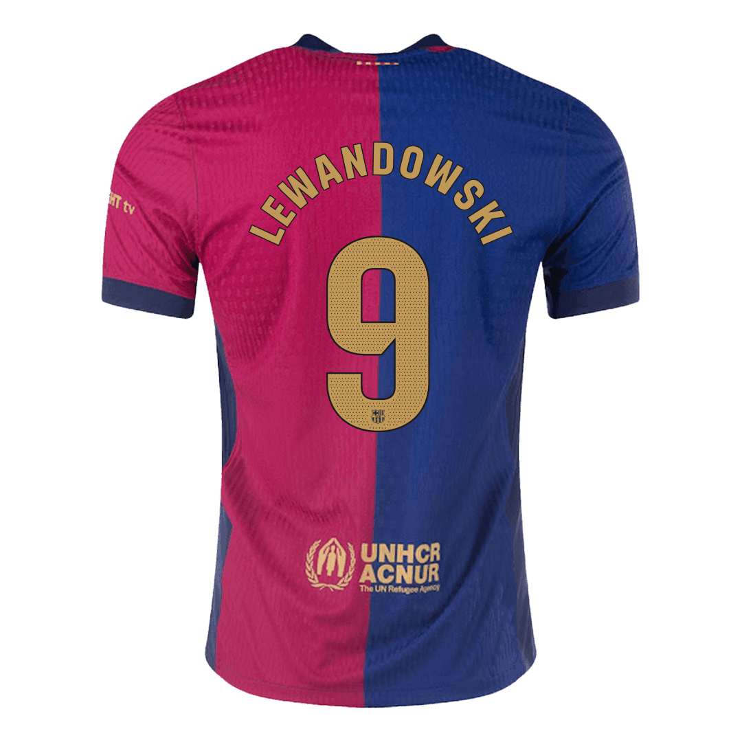 Oryginalna koszulka domowa LEWANDOWSKI #9 Barcelona 2024/25- - stary sponsor