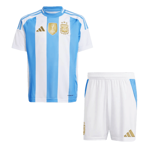 Dziecięcy zestaw koszulek piłkarskich reprezentacji Argentyny (koszulka + spodenki) 2024