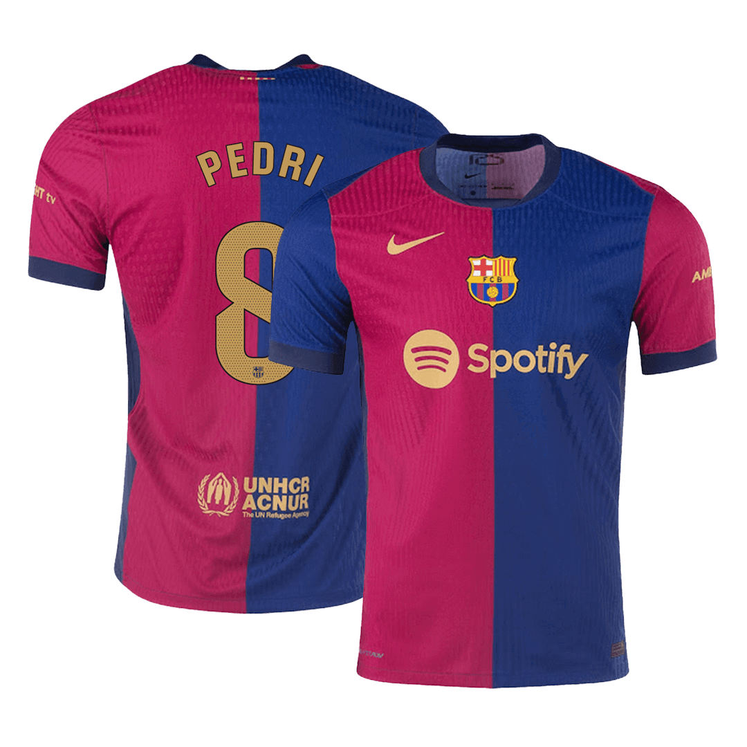 Oryginalna koszulka domowa PEDRI #8 Barcelona 2024/25- - stary sponsor