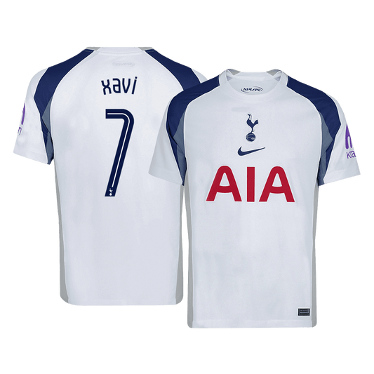 Koszulka domowa XAVI #7 Tottenham Hotspur 2025/26, biała – UCL