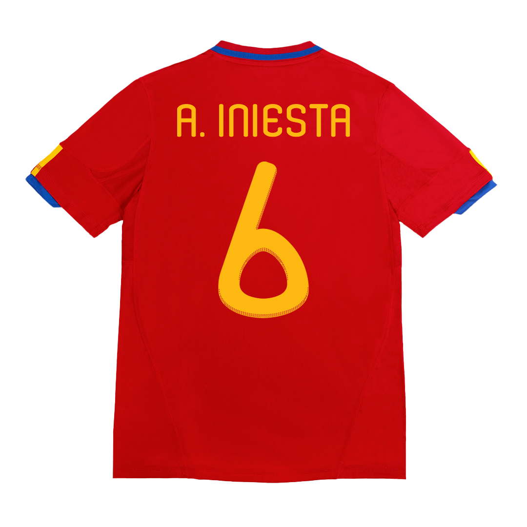 Koszulka piłkarska reprezentacji Hiszpanii Retro A. INIESTA #6 z 2010 roku