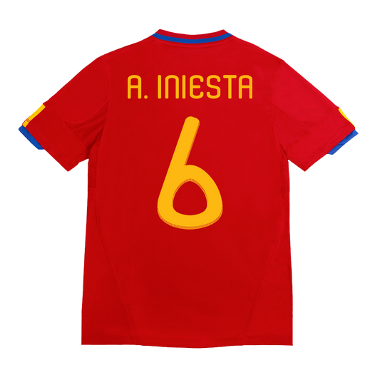 Koszulka piłkarska reprezentacji Hiszpanii Retro A. INIESTA #6 z 2010 roku