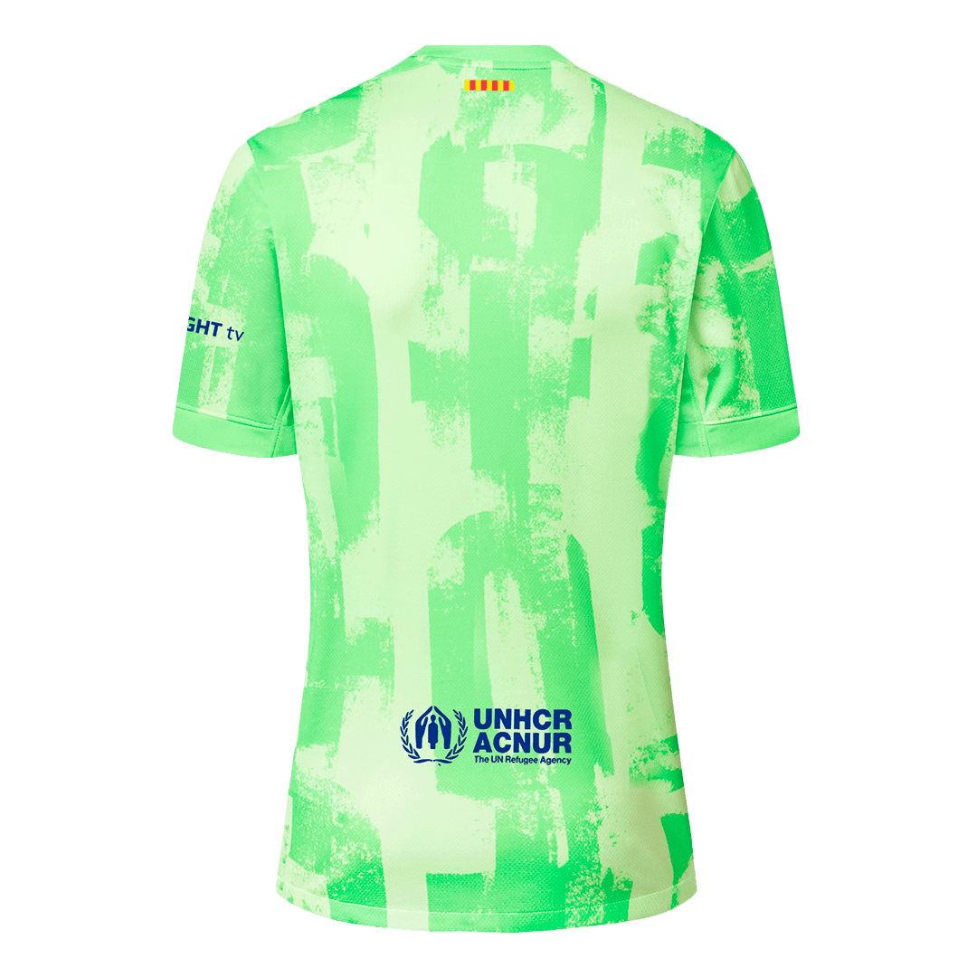 Trzeci wyjazdowy zestaw piłkarski Barcelony (koszulka + spodenki) – UCL (logo Spotify bez tekstu)