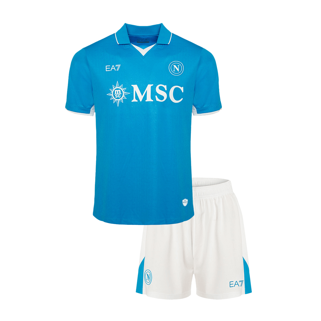 Dziecięcy zestaw piłkarski Napoli Home (koszulka + spodenki) 2024/25
