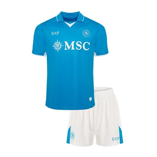 Dziecięcy zestaw piłkarski Napoli Home (koszulka + spodenki) 2024/25