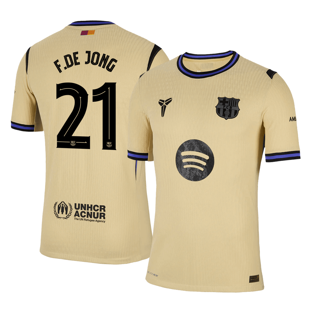 Oryginalna koszulka wyjazdowa F.DE JONG #21 Barcelona 2025/26 żółta - UCL