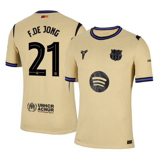 Oryginalna koszulka wyjazdowa F.DE JONG #21 Barcelona 2025/26 żółta - UCL