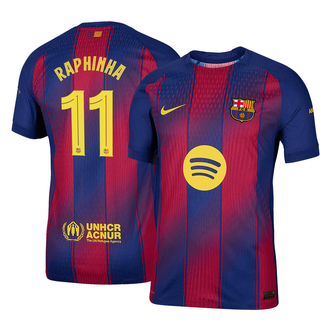 Oryginalna koszulka domowa RAPHINHA #11 Barcelona 2025/26 Red&Blue - UCL