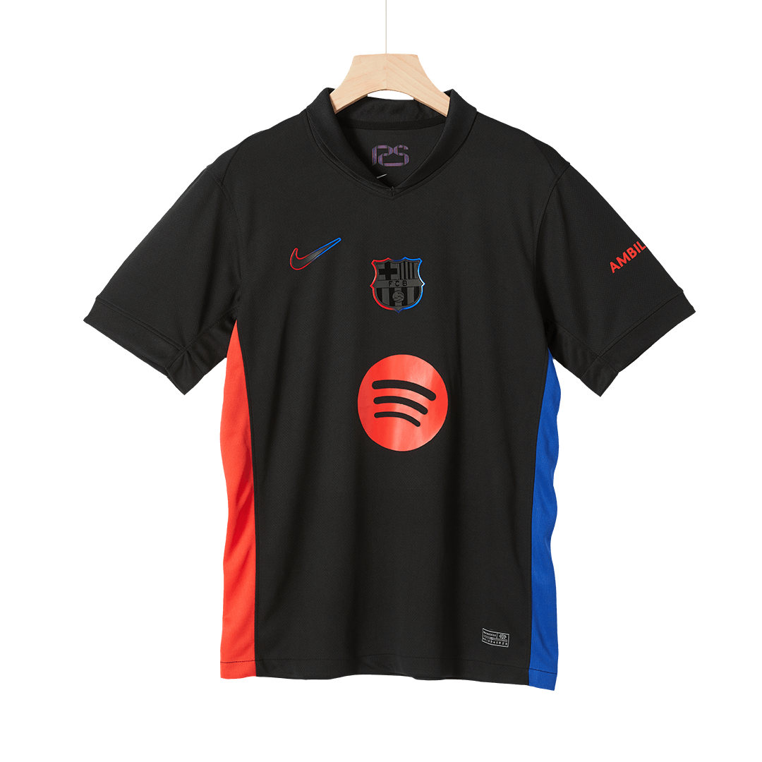 Koszulka wyjazdowa Barcelony na sezon 2024/25 – logo Spotify bez tekstu