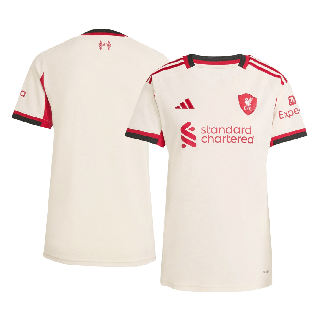 Koszulka wyjazdowa Liverpoolu dla kobiet 25/26, biała