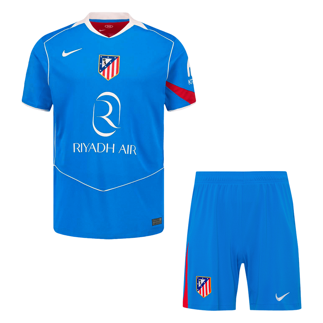 Trzeci wyjazdowy zestaw koszulek piłkarskich Atletico Madryt (koszulka + spodenki) 2025/26