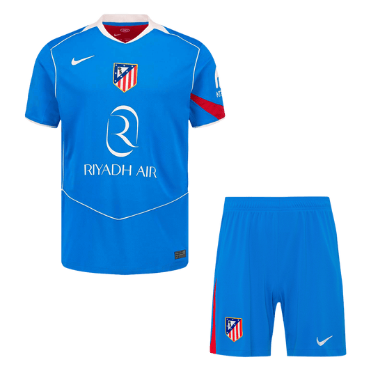 Trzeci wyjazdowy zestaw koszulek piłkarskich Atletico Madryt (koszulka + spodenki) 2025/26