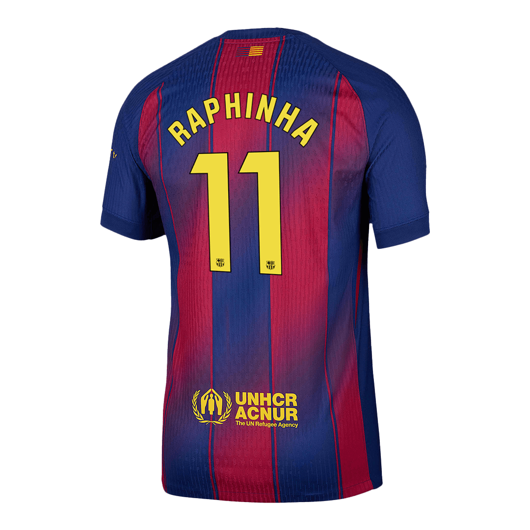 Oryginalna koszulka domowa RAPHINHA #11 Barcelona 2025/26 czerwono-niebieska