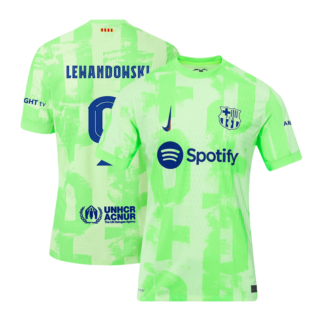 Autentyczna koszulka wyjazdowa LEWANDOWSKI #9 Barcelona Third Away Soccer Jersey 2024/25 - UCL
