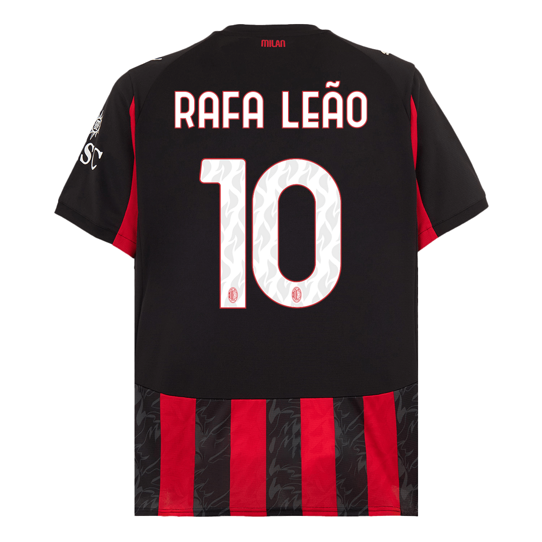 Koszulka piłkarska RAFA LEÃO #10 AC Milan 2025/26 czerwono-czarna