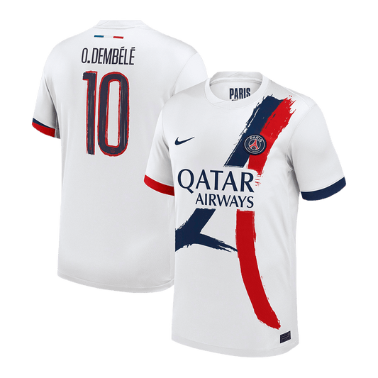 O.DEMBÉLÉ#10 PSG Wyjazdowa koszulka piłkarska 2024/25 Biała - UCL