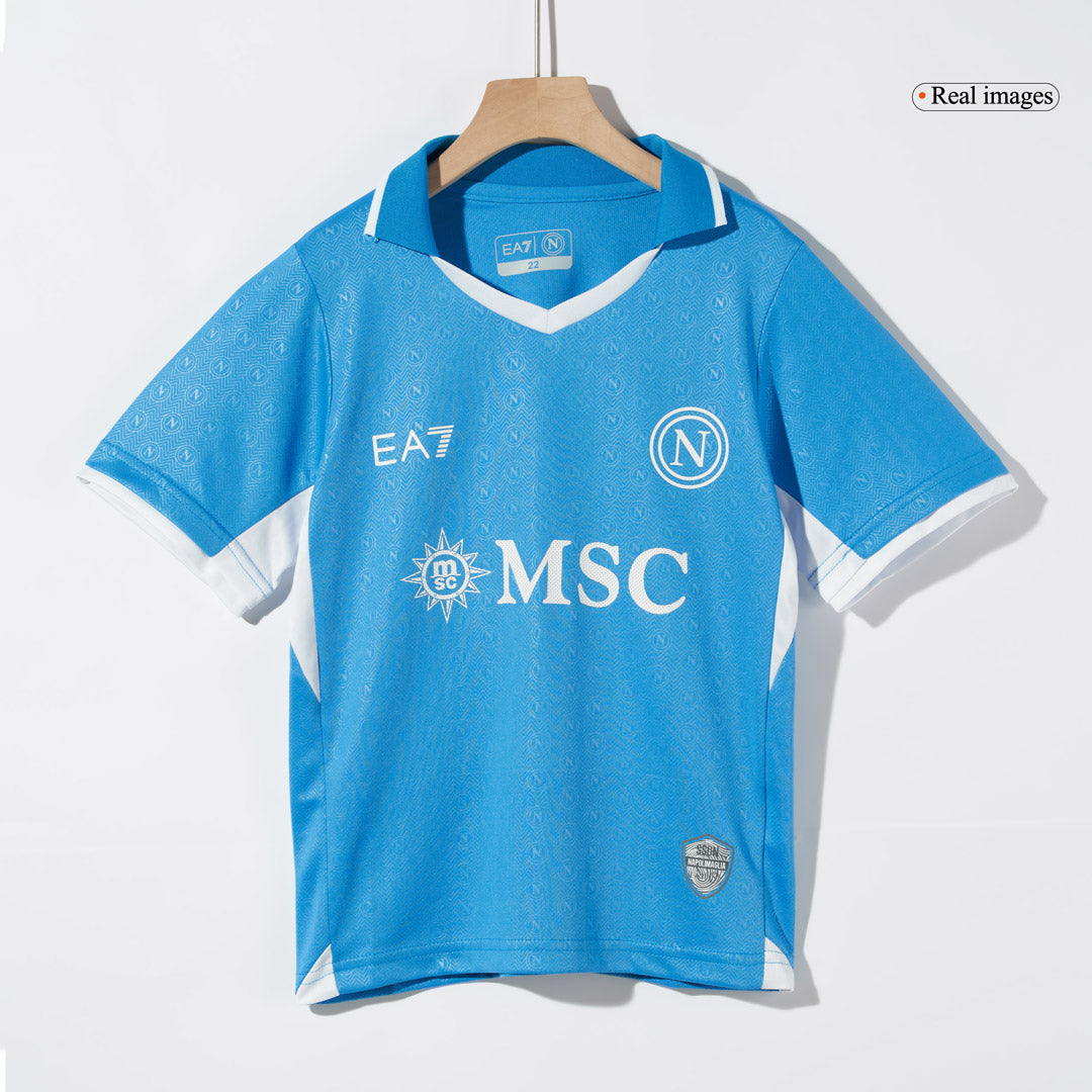 Dziecięcy zestaw piłkarski Napoli Home (koszulka + spodenki) 2024/25