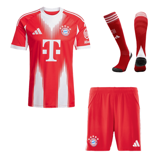 Zestaw domowy Bayernu Monachium (koszulka + spodenki + skarpetki) 2025/26 czerwony