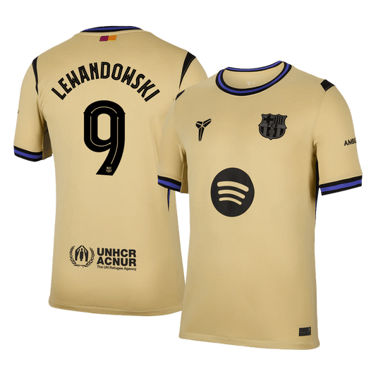 LEWANDOWSKI #9 Barcelona Wyjazdowa koszulka piłkarska 2025/26 Żółta - UCL