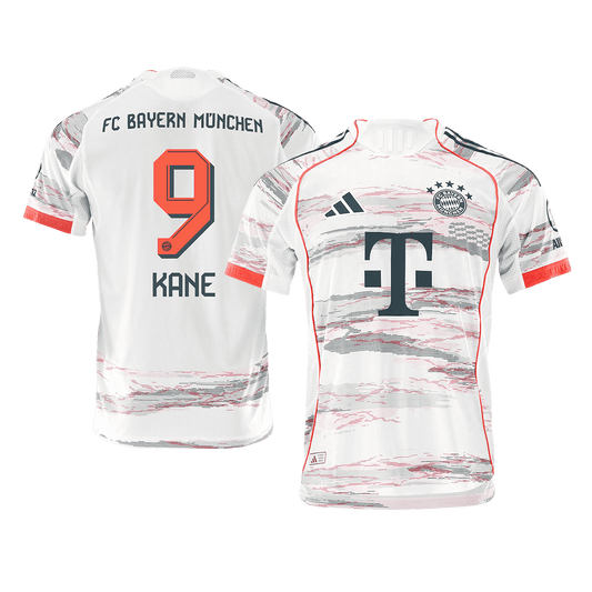 Oryginalna koszulka wyjazdowa KANE #9 Bayern Monachium 2025/26, biała