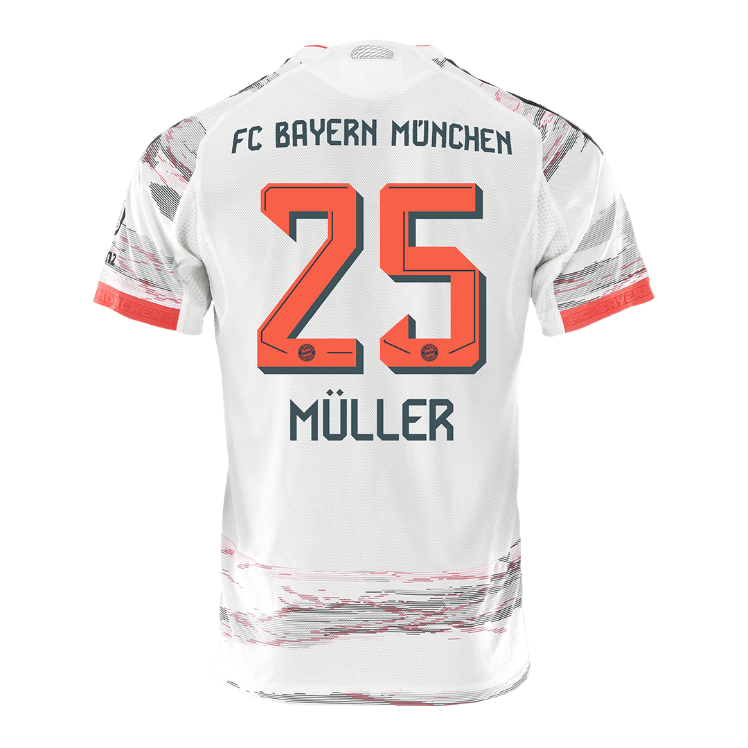 Oryginalna koszulka wyjazdowa Bayernu Monachium MÜLLER #25 2025/26, biała