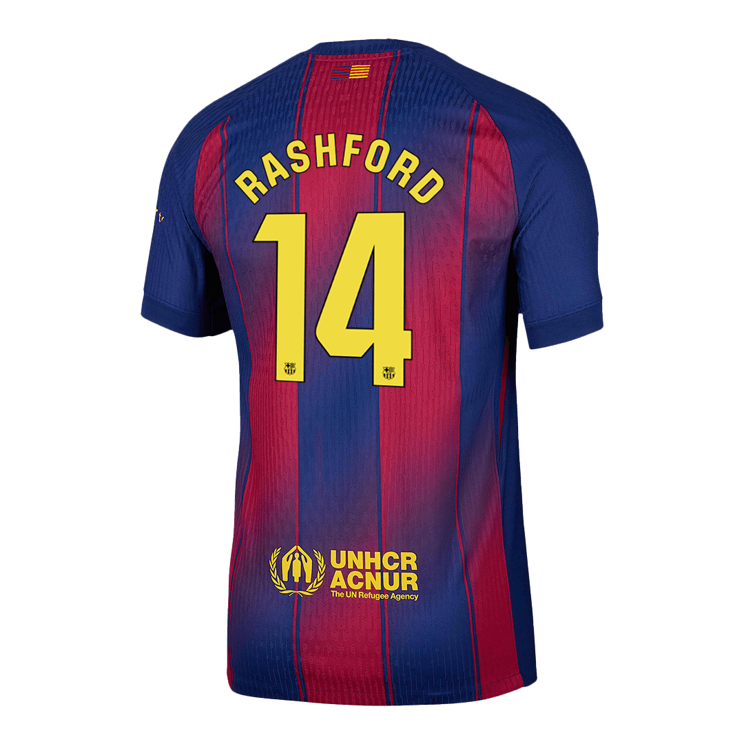 Oryginalna koszulka domowa RASHFORD #14 Barcelona 2025/26, czerwono-niebieska