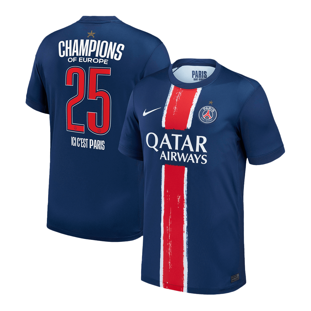 Koszulka domowa PSG CHAMPIONS #25 2024/25 granatowa - MISTRZOWIE EUROPY