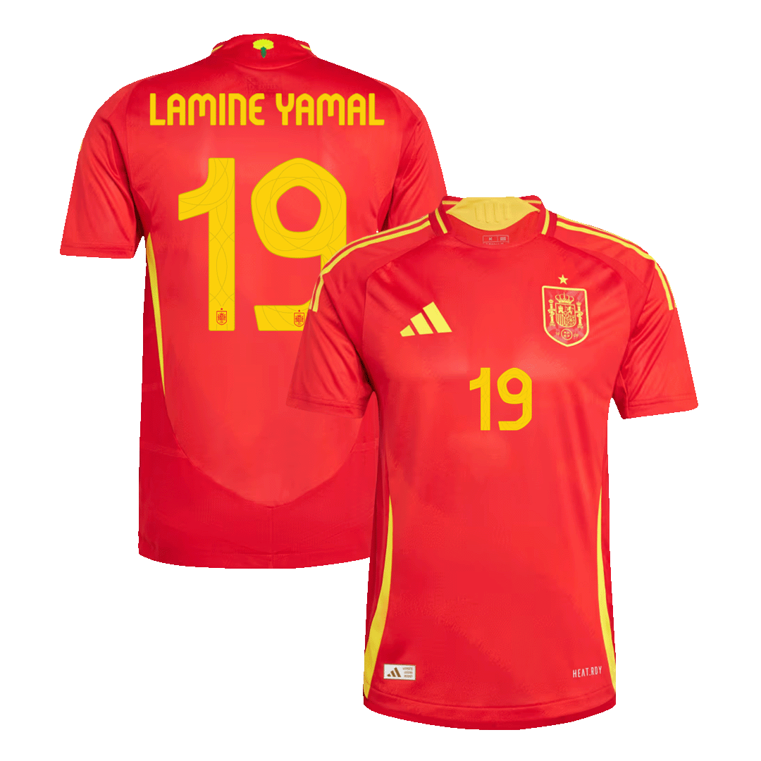 Oryginalna koszulka LAMINE YAMAL #19 Hiszpania Home Soccer Jersey Euro 2024