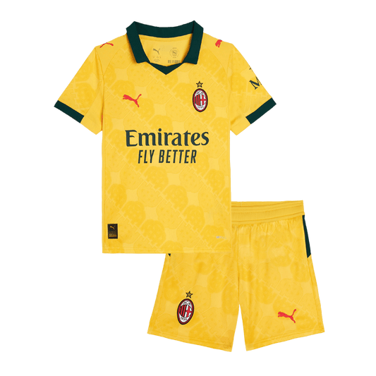 Trzeci wyjazdowy zestaw piłkarski dla dzieci AC Milan (koszulka + spodenki) 2025/26