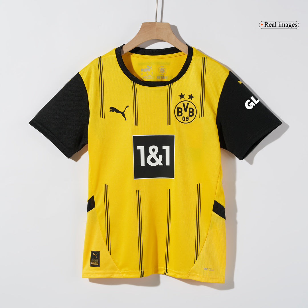 Dziecięcy zestaw piłkarski Borussia Dortmund Home (koszulka + spodenki)