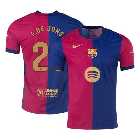 Oryginalna koszulka domowa F.DE JONG #21 Barcelona 2024/25 – logo Spotify bez tekstu