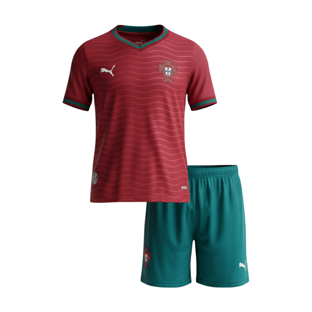 Dziecięcy zestaw piłkarski Portugalii (koszulka + spodenki) 2026