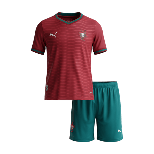 Dziecięcy zestaw piłkarski Portugalii (koszulka + spodenki) 2026