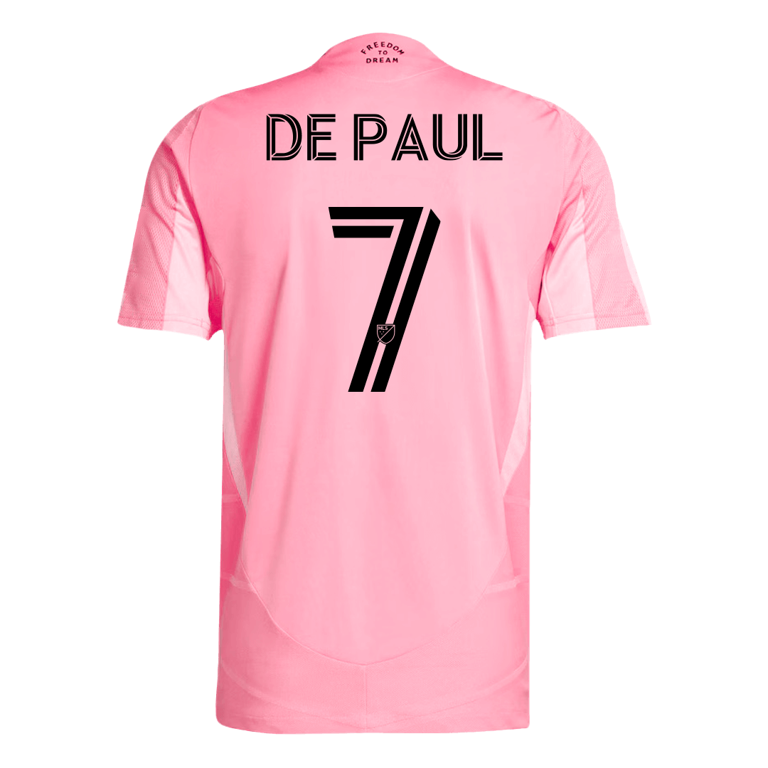 Oryginalna koszulka domowa DE PAUL #7 Inter Miami CF 2025 w kolorze różowym