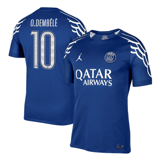 O.DEMBÉLÉ #10 PSG Czwarta wyjazdowa koszulka piłkarska 2024/25 Granatowa - UCL