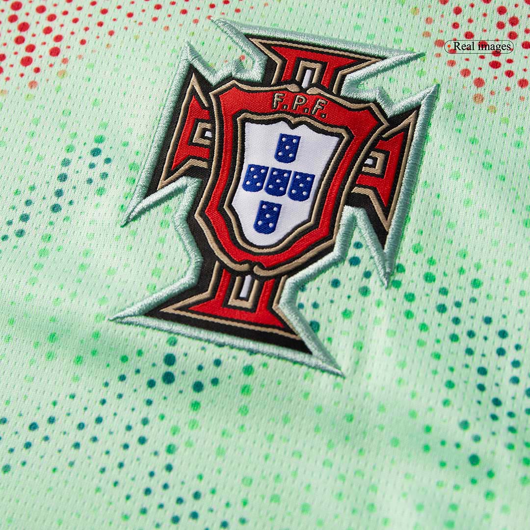 Męska wyjazdowa koszulka piłkarska Portugalii 2025, zielona – damska Euro