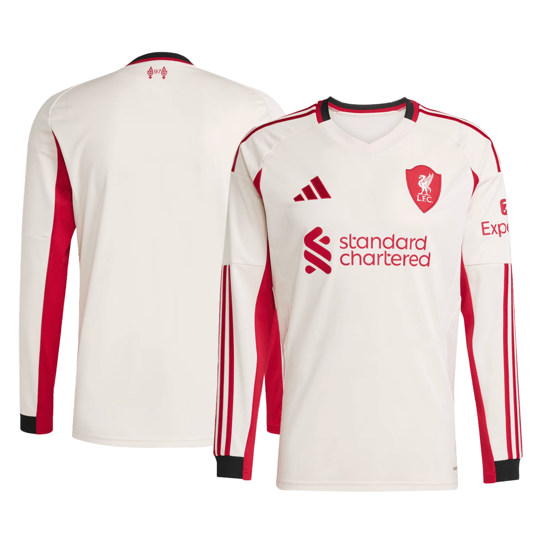 25/26 Livepool Wyjazdowa koszulka z długim rękawem Jesey Biała