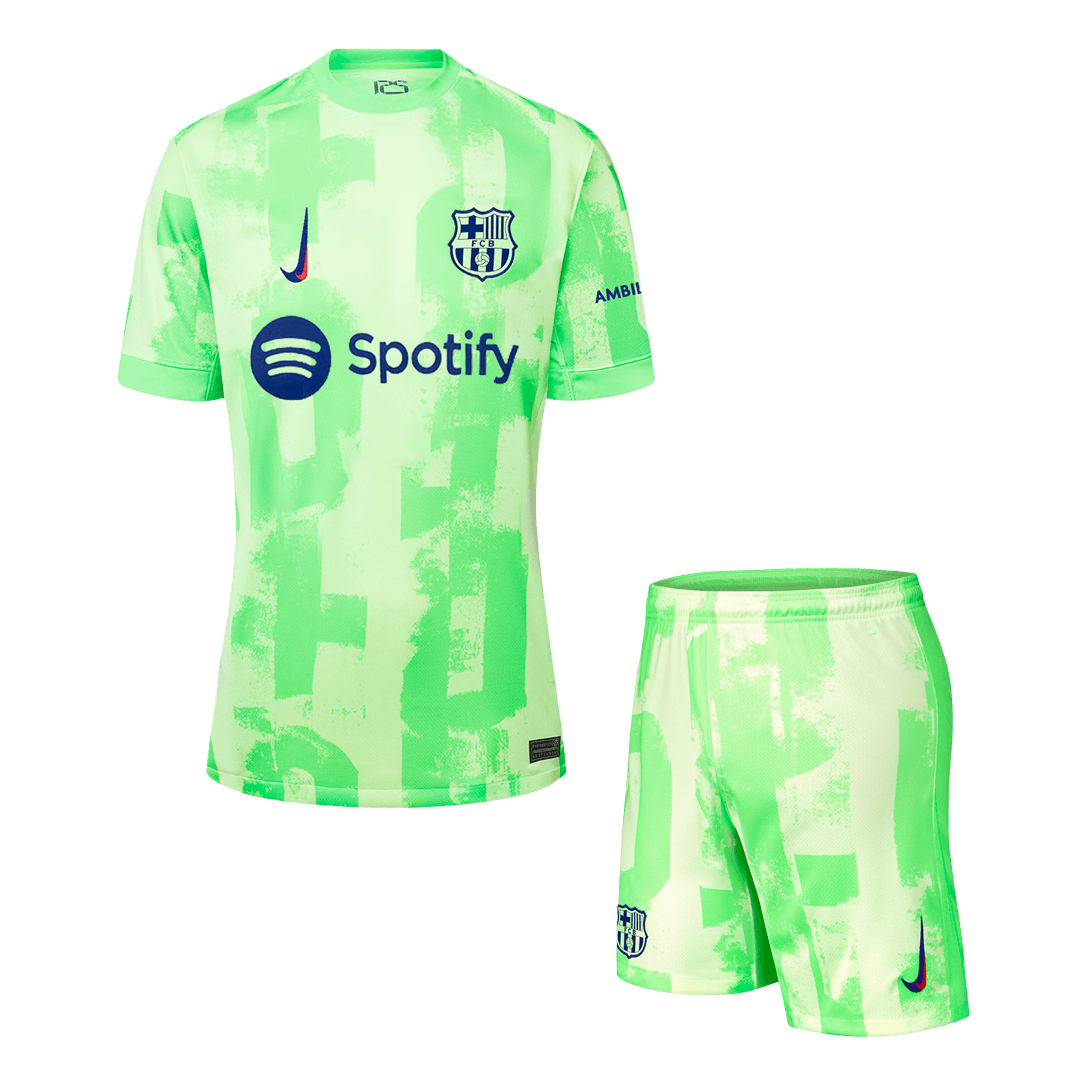 Trzeci wyjazdowy zestaw piłkarski Barcelony (koszulka + spodenki) - UCL